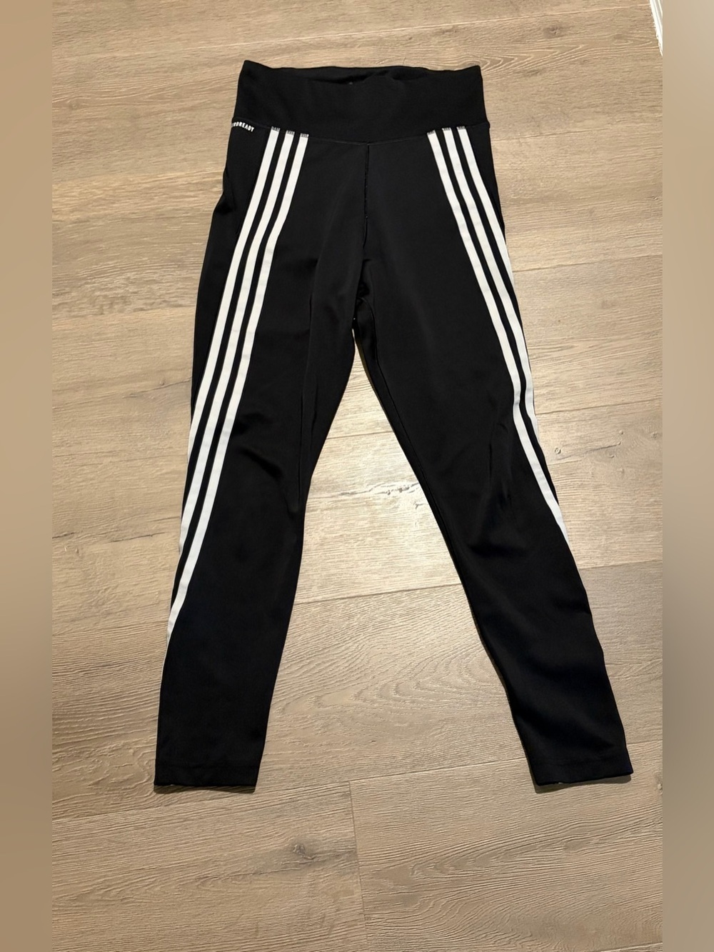 adidas Black Leggings with White Triple Stripes